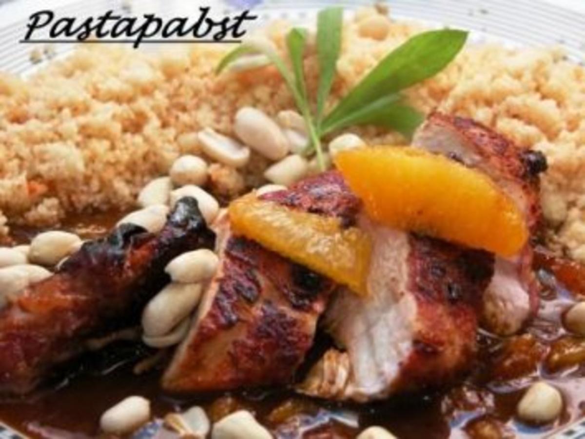 Orangen-Erdnusshähnchen mit Couscous - Rezept - kochbar.de