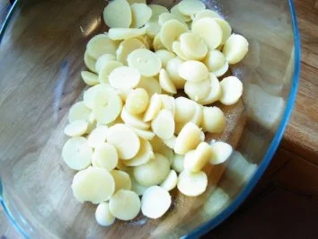 Rezept: Blumenkohl-Broccoli-Kartoffel Gratin mit Hähnchenbruststreifen Bild Nr. 3 Blumenkohl-Broccoli-Kartoffel Gratin mit Hähnchenbruststreifen - Rezept - Bild Nr. 3