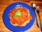 Vollkorn-Spaghetti mit selbstgemachter Tomatensoße - Rezept