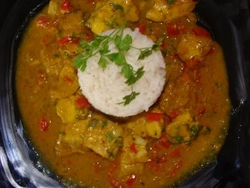 Fisch : - Zander - Fischcurry - - Rezept