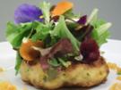 Buletten vom Seeteufel unter Blattsalaten mit lauwarmer roter Linsenvinaigrette - Rezept
