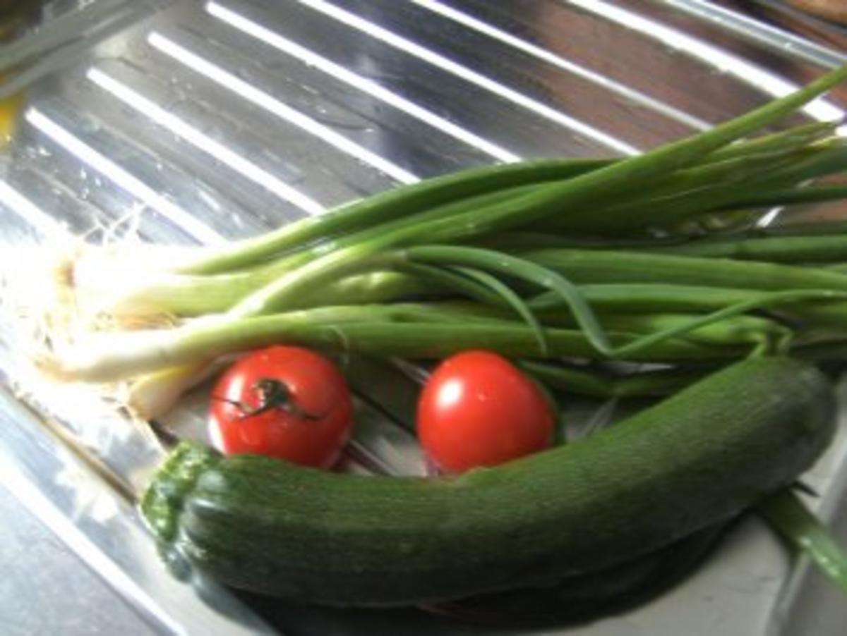 Hähnchen-Minutenschnitzel in Curry-Sahne Gemüse-Bett - Rezept - Bild Nr. 2