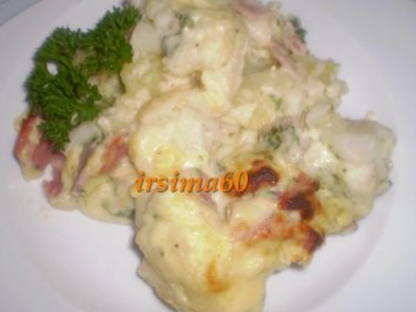 Blumenkohl Auflauf mit einer Käsesoße überbacken - einfach - 99 kcal/100g