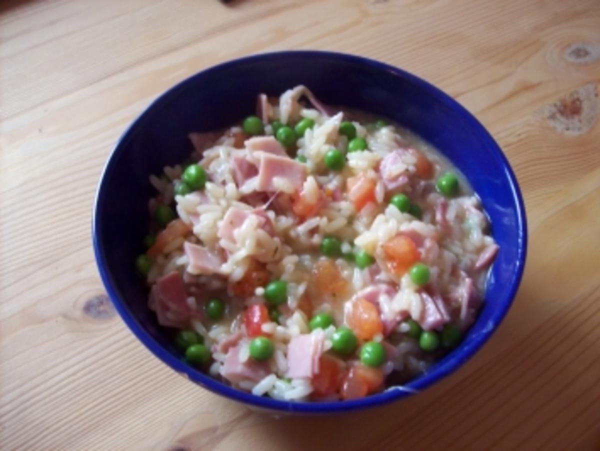 Risotto mit Erbsen und Schinken - Rezept