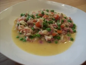 Rezept: Risotto mit Erbsen und Schinken Risotto mit Erbsen und Schinken - Rezept