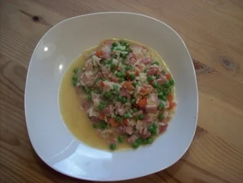 Rezept: Risotto mit Erbsen und Schinken Risotto mit Erbsen und Schinken - Rezept