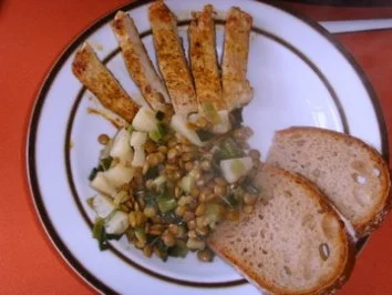 Putenschnitzel auf Ananas Linsen - Rezept