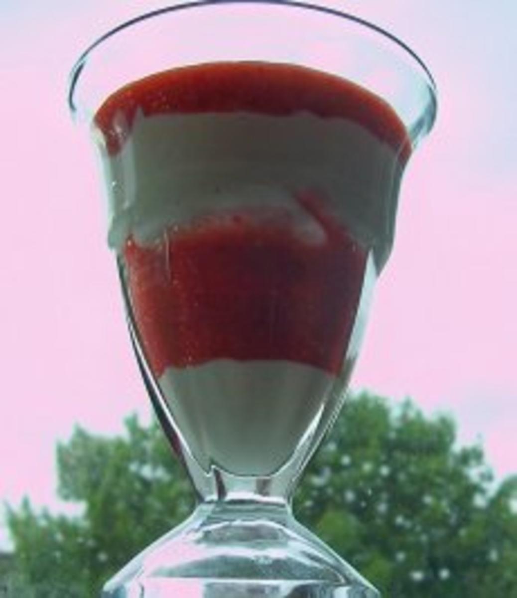 Bilder für Dessert: Mascarpone-Creme mit Erdbeeren-Püree - Rezept