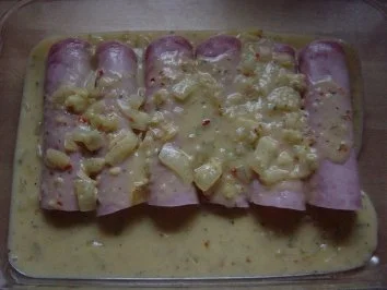 Rezept: Kross überbackener Spargel mit gekochtem Schinken Kross überbackener Spargel mit gekochtem Schinken - Rezept