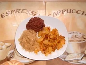 Rezept: Bratkartoffeln mit Sauerkraut und Kölner Bratkartoffeln mit Sauerkraut und Kölner - Rezept