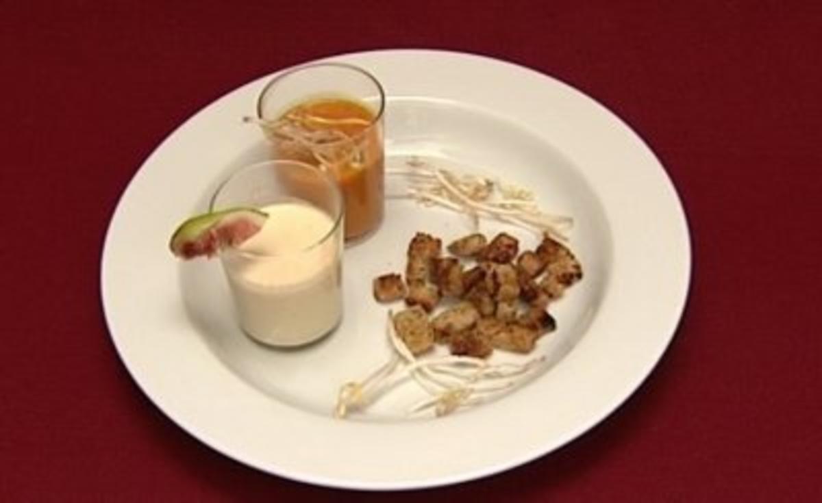 Ziegenkäsesuppe und Karotten-Ingwersuppe (Lucy Diakovska) - Rezept
