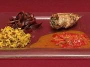 Hähnchenbrüstchen mit frischen Kräutern an rotem Gemüse und Wildreis (Detlef D!) - Rezept