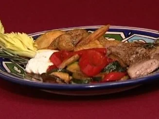 Kalbsteak mit Rosmarinkartoffeln und Gemüsekombination (Dieter Landuris) - Rezept