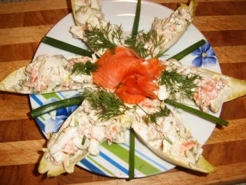 Chicoree mit Räucherlachs - Rezept