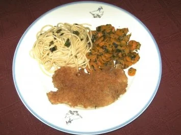 Rezept: Zugedeckte Hähnchenschnitzel Zugedeckte Hähnchenschnitzel - Rezept