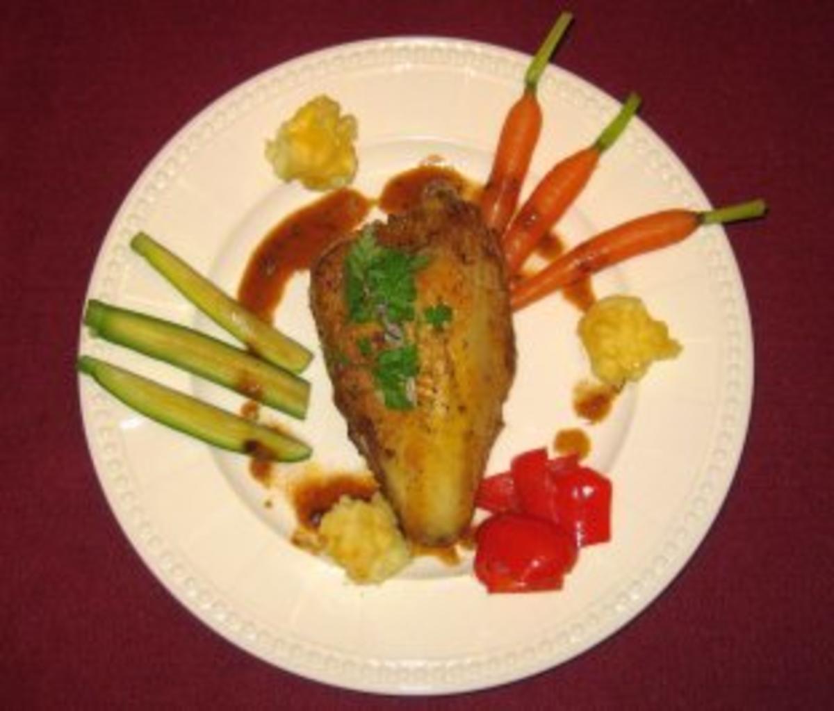 Perlhuhnbrust mit Madeirasoße und Gemüse - Rezept - Bild Nr. 2