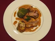 Schweinebauch und Schweinefilet an Wirsing u. Steinpilz-Kartoffel-Törtchen - Rezept - Bild Nr. 2