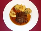 Rindersauerbratensteak mit Verjus-Soße und Morchelpolenta - Rezept - Bild Nr. 2