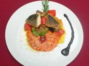 Filet von der Dorade auf Ratatouillegemüse und Tomatenrisotto - Rezept - Bild Nr. 2