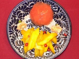 Grapefruitgelee mit Rosenwasser und Mango al Tequila - Rezept - Bild Nr. 2
