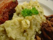 Schnibbelbohnen-Stampf mit Suppenfleisch und Bauch - Rezept