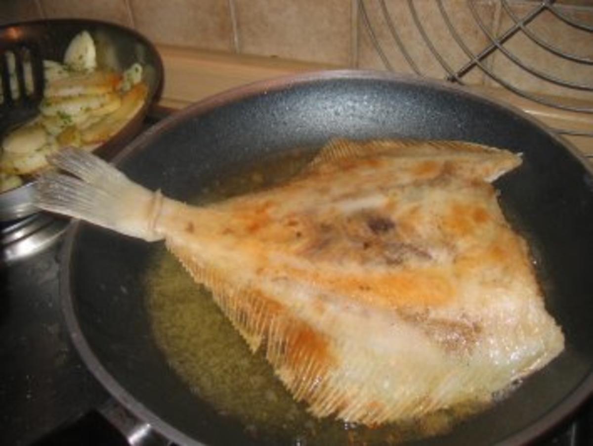 Fisch: Gebratene Scholle an Speck-Zwiebel Sößchen - Rezept - Bild Nr. 2