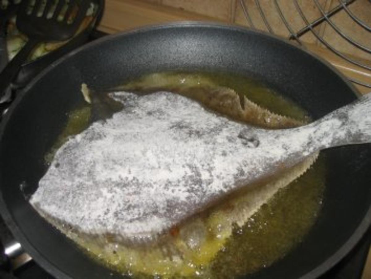 Fisch: Gebratene Scholle an Speck-Zwiebel Sößchen - Rezept - Bild Nr. 3