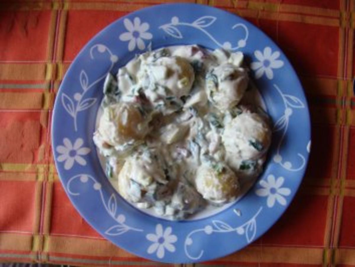 Knödel mit Lauchzwiebel-Specksoße - Rezept - Bild Nr. 6