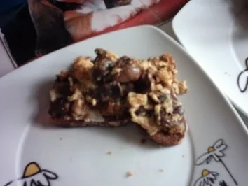 Gebratene Jagdwurst-Scheiben,gedünstetes Mischgemüse mit gebr. Champignons im Rührereimant - Rezept - Bild Nr. 5