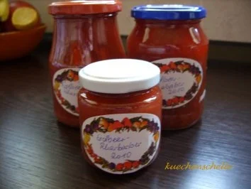 Konfitüre & Co:   Rhabarber- Erdbeer mit Vanille - Rezept