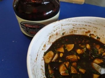 Gebratener Spargel mit gebr. Schinken, Pilze und und Parmesan, ergibt - Rezept - Bild Nr. 8