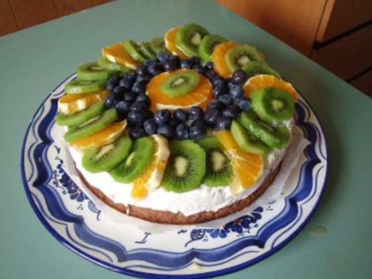 Quark Joghurt Torte mit Früchten - einfach - 82 kcal/100g