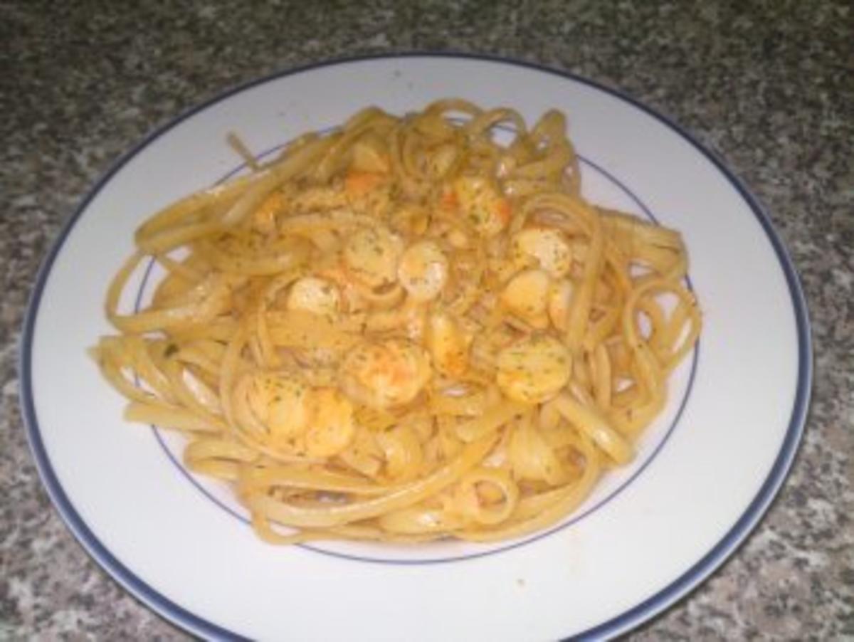 Spaghetti in Surimi-Sahne Soße - Rezept