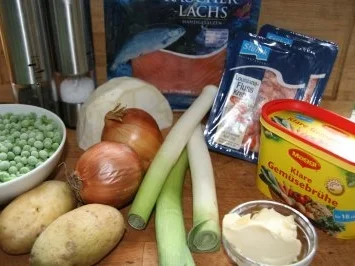 Suppe: Erbsensuppe mit Lachs und Flusskrebsen - Rezept - Bild Nr. 2
