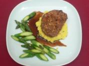 Rinderfilet mit Macadamia-Kruste, Grießflammeri und Spargel an Balsamicojus - Rezept - Bild Nr. 2