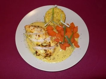 Hühnchen an Karotten in Amarant-Sahne-Soße mit Kurkuma-Basmati-Reis - Rezept - Bild Nr. 2
