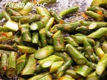 Tomatentagliatelle mit grünem Spargel in Orangensauce - Rezept - Bild Nr. 5