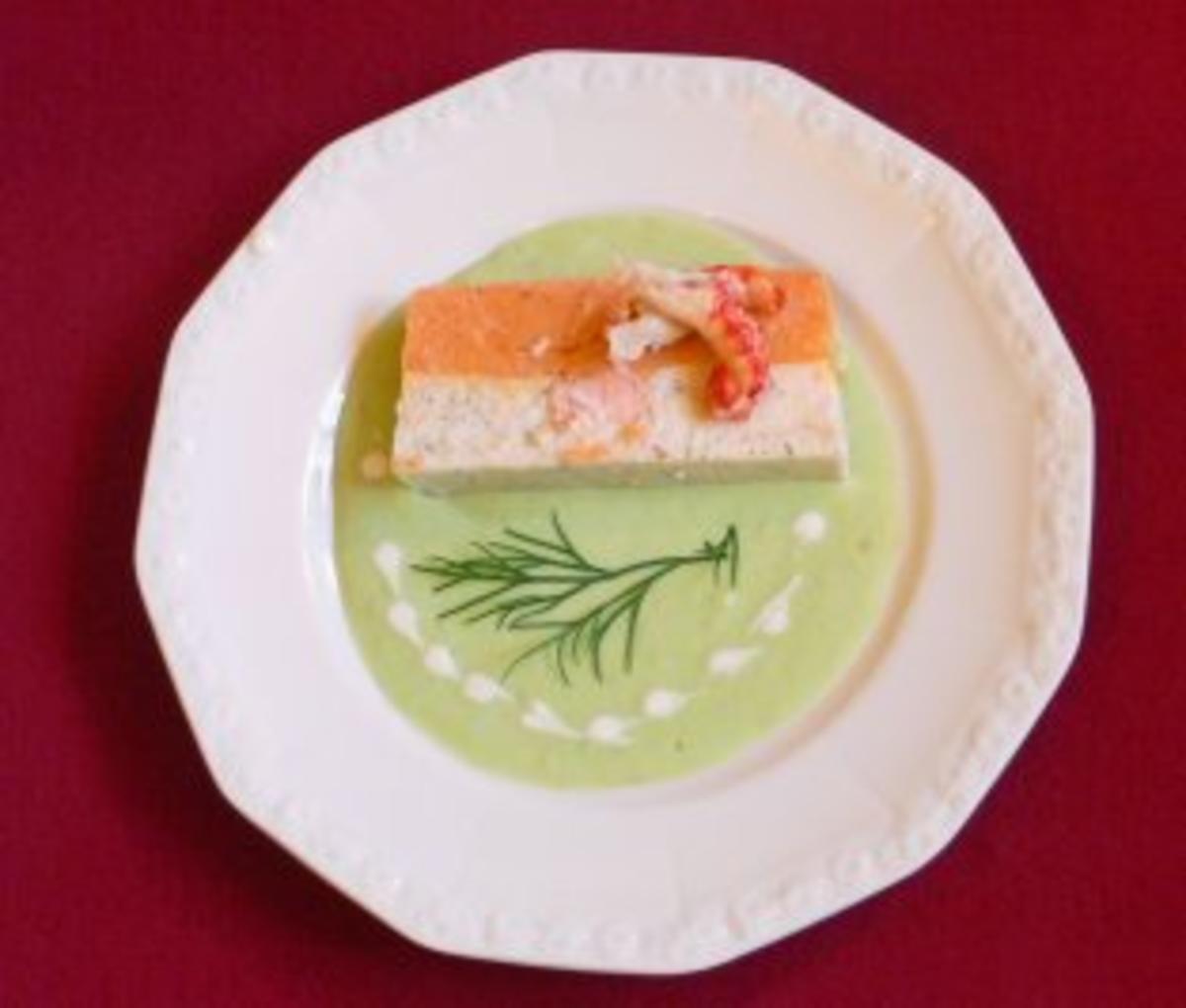 Terrine von Flusskrebs, Lachs und Seehecht auf Avocadospiegel - Rezept - Bild Nr. 2