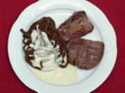 Rinder- und Straußenfilet an Kakaonudeln mit Gorgonzolasoße - Rezept - Bild Nr. 2