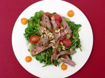 Rezept: Feldsalat und Brunnenkresse mit Entrecote - Maltagliata Bild Nr. 2 Feldsalat und Brunnenkresse mit Entrecote - Maltagliata - Rezept - Bild Nr. 2