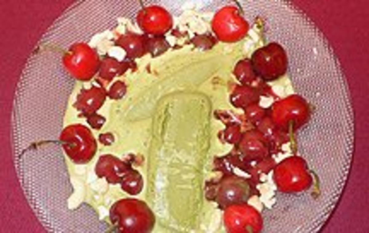 Bilder für Eis aus grünem Tee mit heißen Kirschen - Rezept