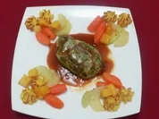Perlhuhnbrüstchen im Kräutermantel mit Buttergemüse & Herzoginkartoffeln - Rezept - Bild Nr. 2