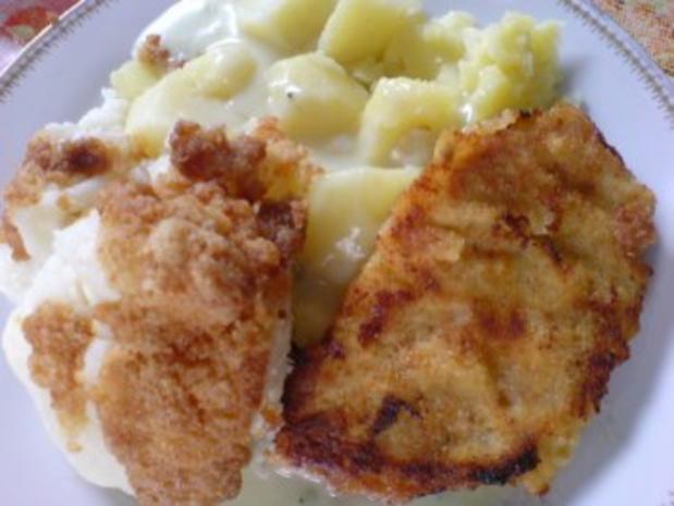 Schnitzel mit Blumenkohl und heller Soße - Rezept - kochbar.de
