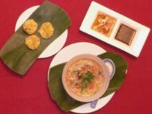 Sauer-scharfe Suppe mit Meeresfrüchten und gerösteten Wan Tans - Rezept - Bild Nr. 2