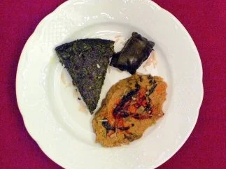 Rezept: Vorspeise: 1001 Köstlichkeit - Kuku Sabsi, Dolme Schirin und Kaschke Bademjan Bild Nr. 2 Vorspeise: 1001 Köstlichkeit - Kuku Sabsi, Dolme Schirin und Kaschke Bademjan - Rezept - Bild Nr. 2