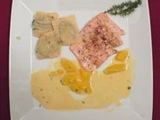 Rezept: Lachforelle aus dem Ofen mit Thymiansoรe und Mangoldravioli Bild Nr. 2 Lachforelle aus dem Ofen mit Thymiansoรe und Mangoldravioli - Rezept - Bild Nr. 2
