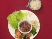 Bulgogi mit Kimchi, dazu Salat und Reis - Rezept - Bild Nr. 2