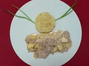Rezept: Zartes Filet mit Ingwer auf Apfel-Calvadossoße an Safranrisotto Bild Nr. 2 Zartes Filet mit Ingwer auf Apfel-Calvadossoße an Safranrisotto - Rezept - Bild Nr. 2