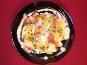 Rezept: Kartoffelcarpaccio mit gerรคucherter Entenbrust und Forellenkaviar Bild Nr. 2 Kartoffelcarpaccio mit gerรคucherter Entenbrust und Forellenkaviar - Rezept - Bild Nr. 2