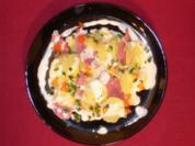 Kartoffelcarpaccio mit geräucherter Entenbrust und Forellenkaviar - Rezept - Bild Nr. 2